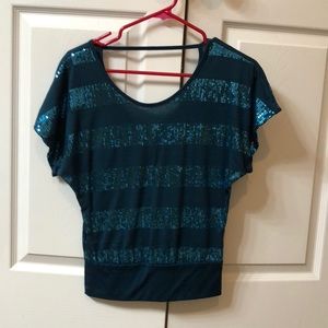 Navy blue sparkle top